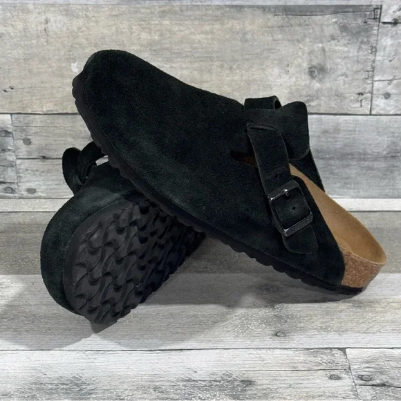 BIRKENSTOCK Boston Soft Footbed Clog - Black Suede - 7-7.5 .US / 38 .EU